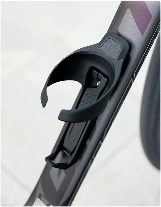 Bidonhouder met slot - Fietshouder fietsaccessoires - Veilig fietsen - Magnetische bandenlichter - 20 x 8 x 8 cm - Zwart — afbeelding 2