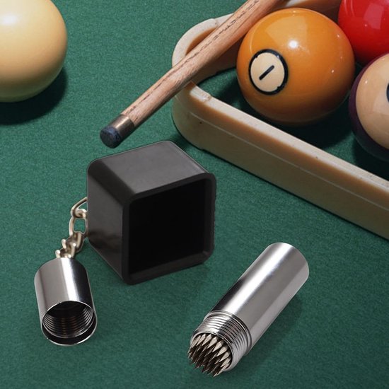 Keu Krijthouder - Biljartonderhoud - Cue Tip Onderhoud - 2-in-1 Functie - Compact Formaat - Grijs — afbeelding 3
