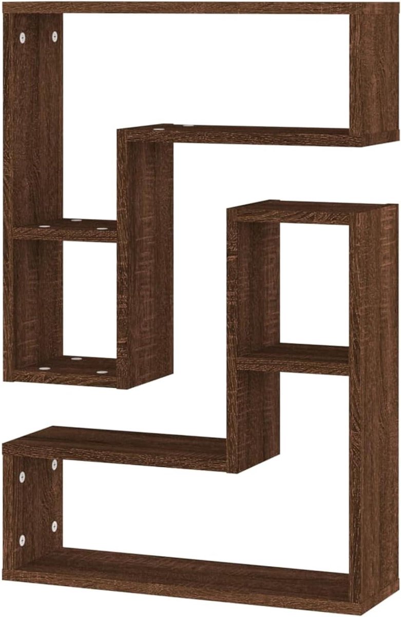 Wandplanken Set - Zwevende Planken - Decoratief Opbergen - Bruin Eiken Look - 50 x 15 x 50 cm - Bruin
