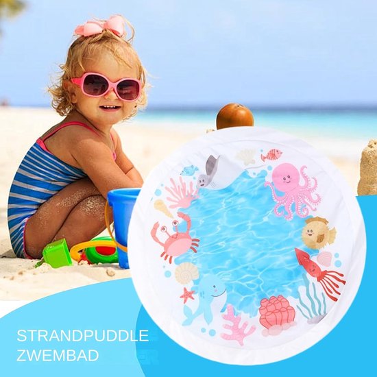 Baby Strandbad - Peuter Zwembad - Waterpret Buiten - Compact Vouwbaar - 1.4 Meter - Blauw — afbeelding 5