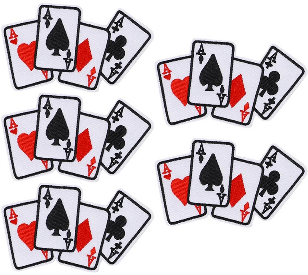 ONF3 - Speelkaartenpatch - Geborduurde Poker Ace - Opstrijkpatch voor Kledingreparatie - Herstel - Patch voor Kleding - Ideaal voor Creatieve Pr...