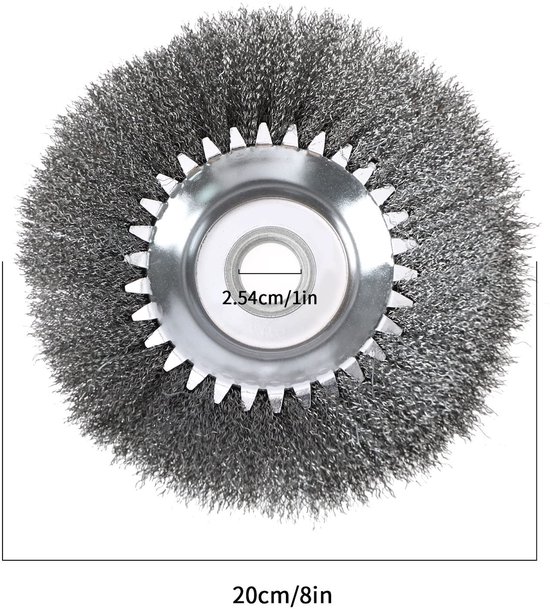 aladdien - Onkruidborstel - Fijne Staaldraad - Duurzaam en robuust - 8 Inch - Onkruid Cutter - Geschikt voor tuin en gazon - Grasmaaier accessoire van Aladdien — afbeelding 3
