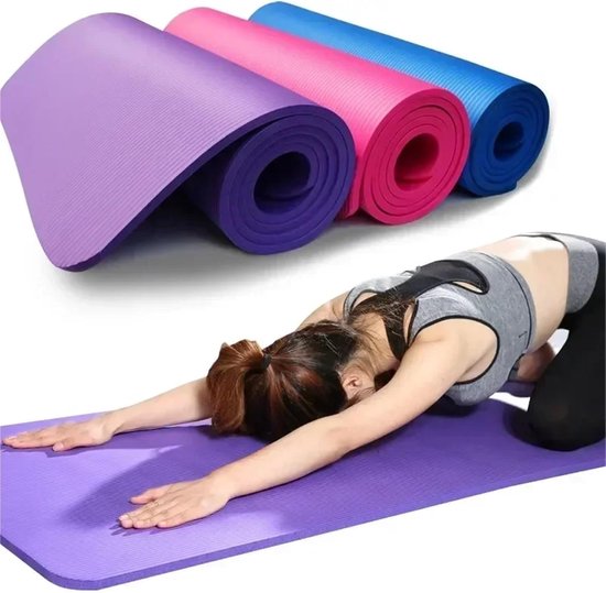 Yogamat - Fitnessmat Pilatesmat - Binnen Sporten - Goede Elasticiteit - 172x60cm 6mm - Roze van Yogamat — afbeelding 2