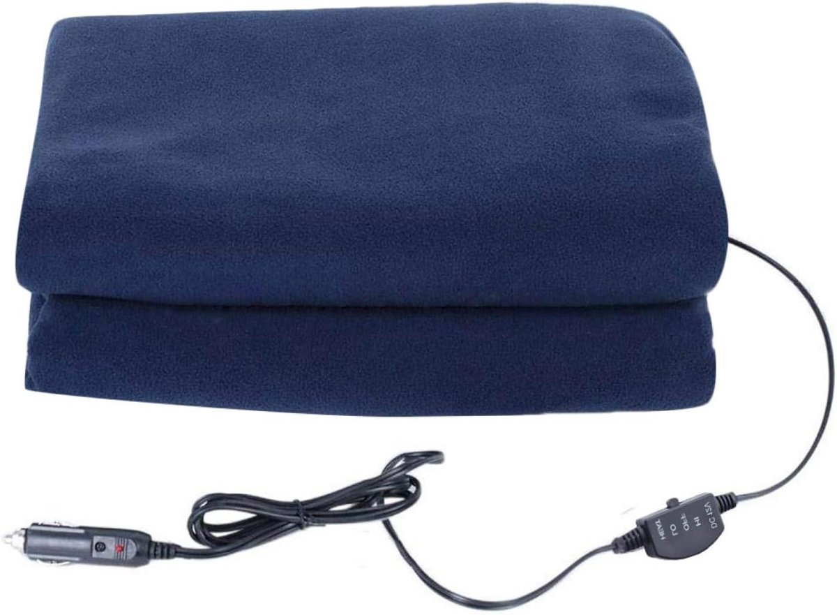 Auto Dekentje - Verwarmde Fleece - Reizen - Temperatuur Instelbaar - 145x100cm - Multicolor