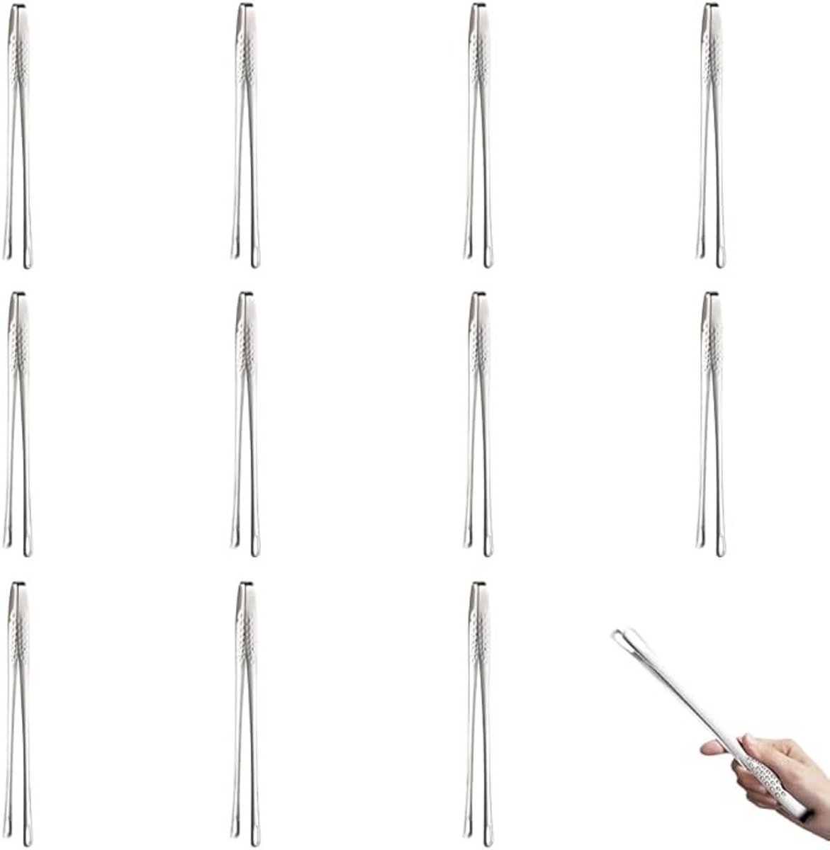Set van 12 Roestvrijstalen Keukentangen voor BBQ en Buffet, 35 cm