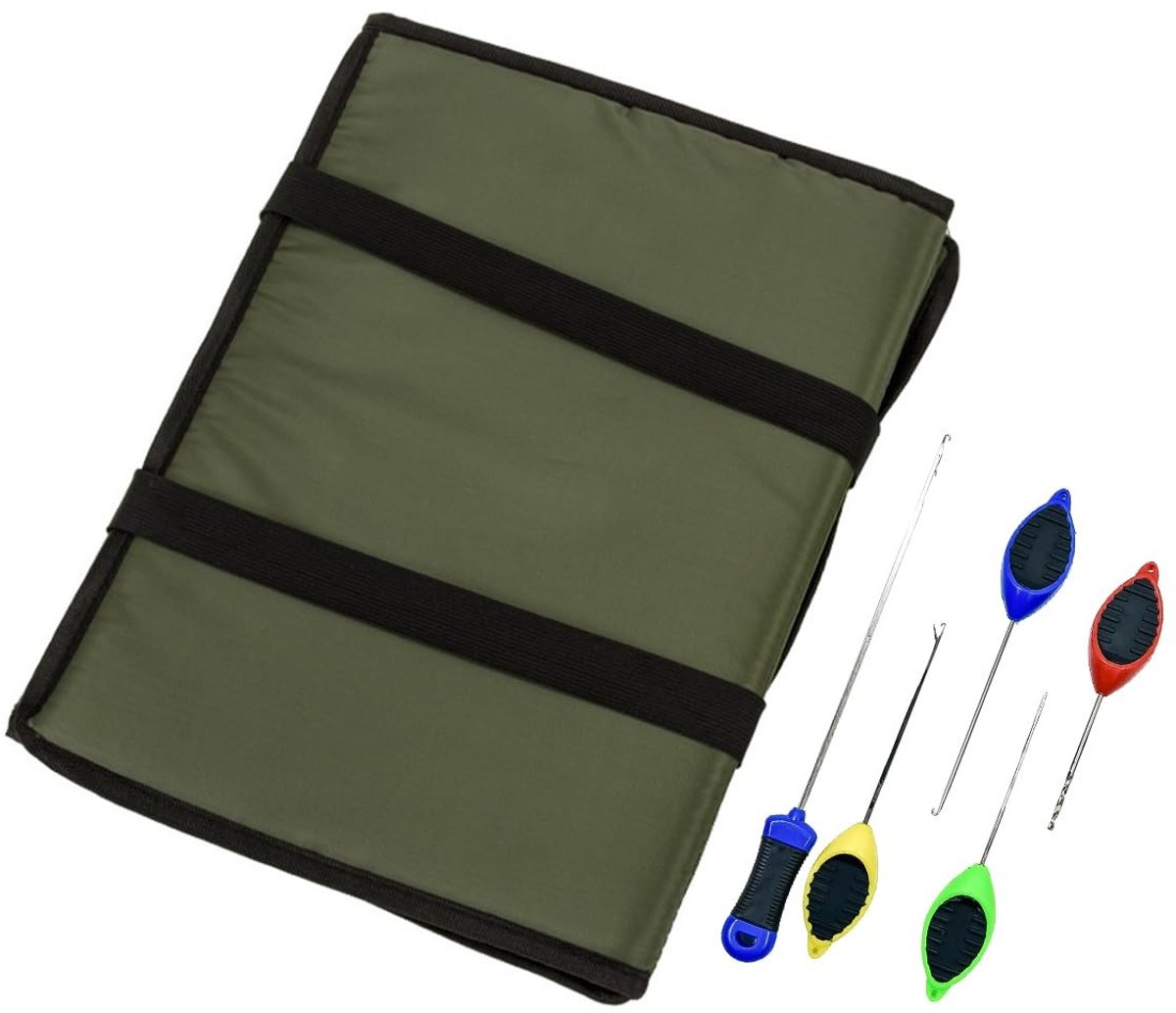 Vouwbare Vismat met Elastische Draagriem en Bait Needle - 80x35x1cm