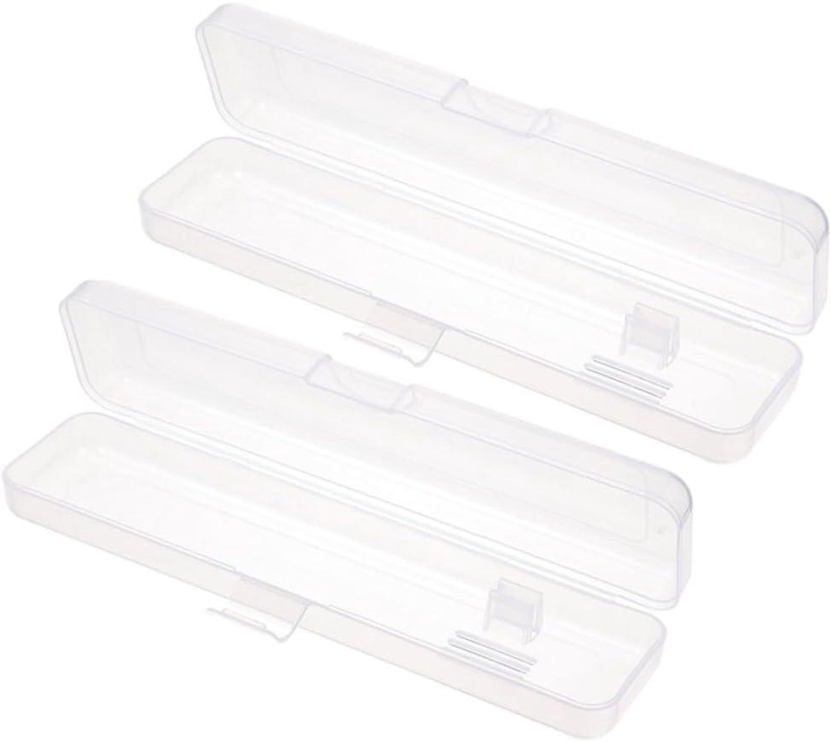 Opbergdozen Tandenborstel - Reisetui Tandpasta - Orde Hygiëne - Ventilatiegaten - 20x4.5x3cm - Wit