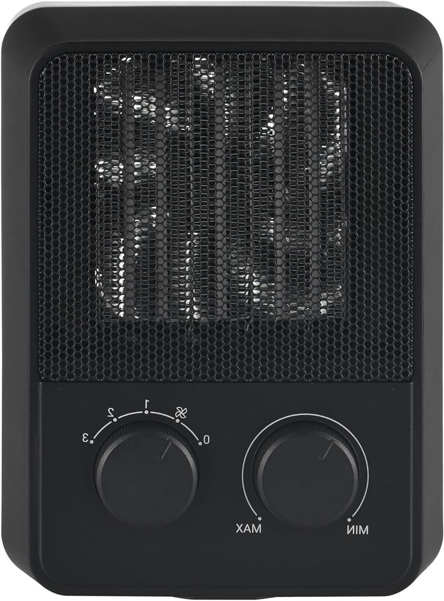 Ventilatorkachel - Verwarming - Snelle Opwarming - Instelbaar Vermogen - 2000 Watt - Zwart
