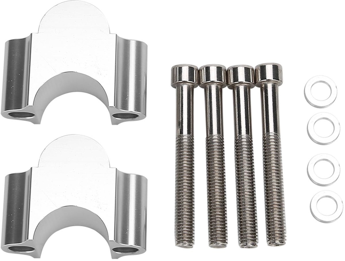aladdien - Stuur Riser Klem - Verstelbaar - Premium Aluminium - Zilver - Geschikt voor 7/8 inch Stuur - Motorfietsen