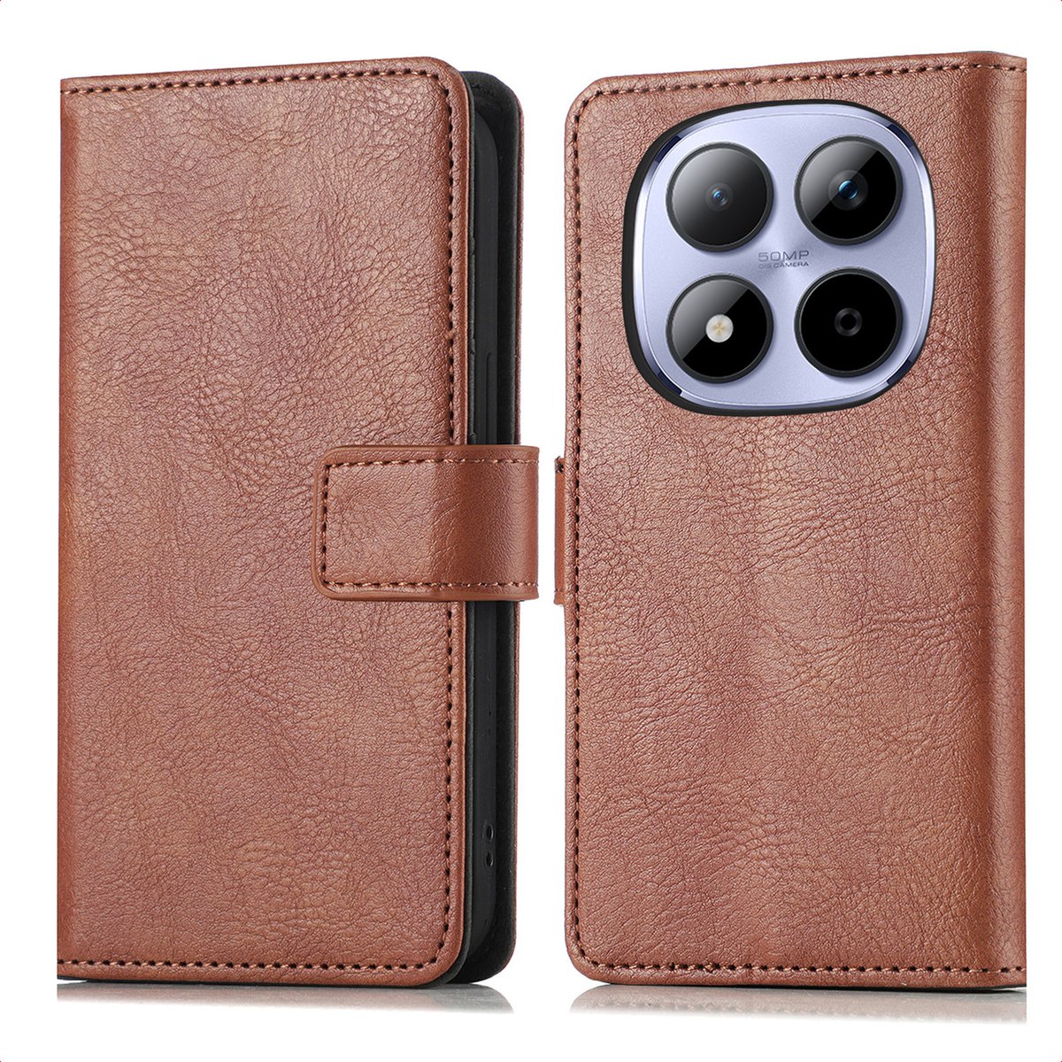 imoshion Hoesje - Geschikt voor Xiaomi Redmi Note 15 Pro (4G) - Luxe Bookcase - Bruin