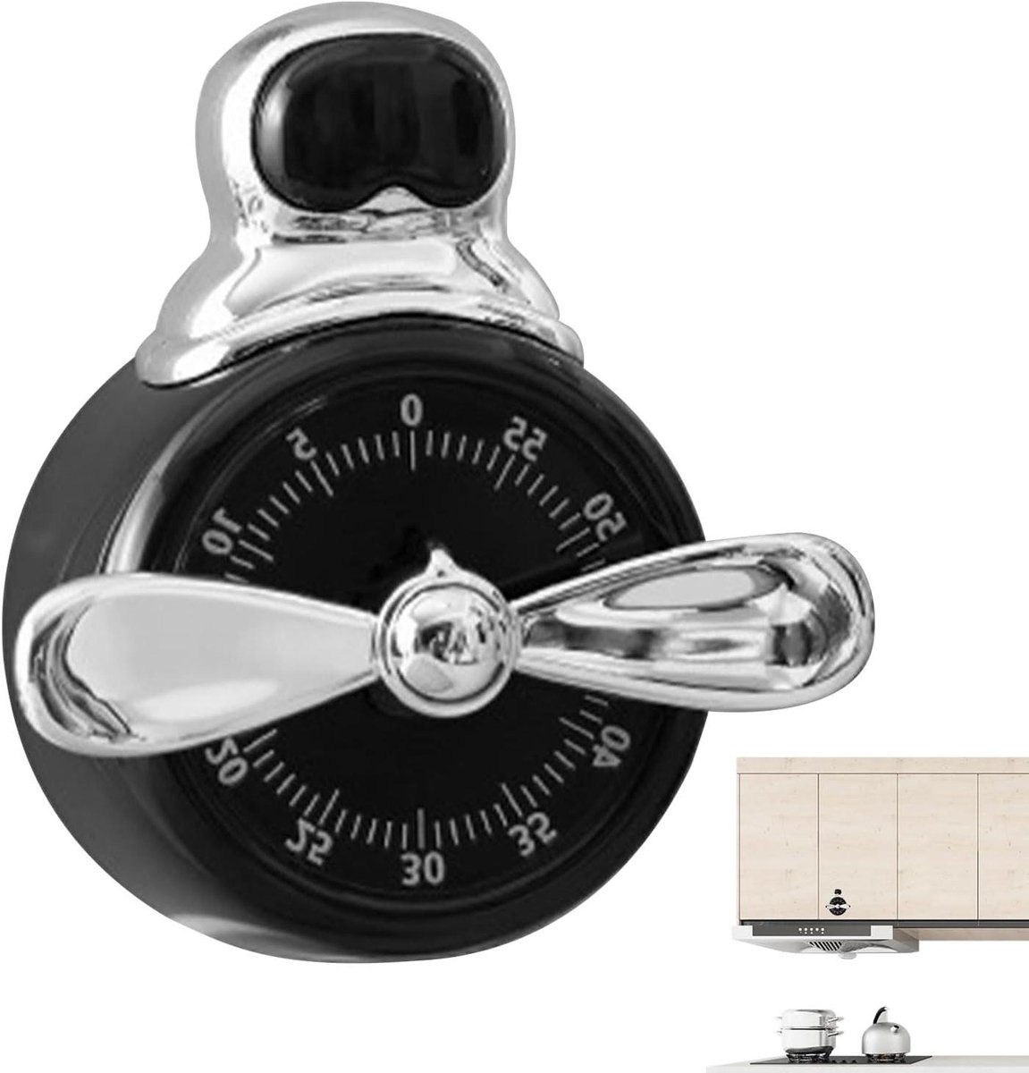 Magnetische Keukentimer - Mechanische Timer - Koken Bakken - Luide Wekker - 1-60 Minuten - Zwart
