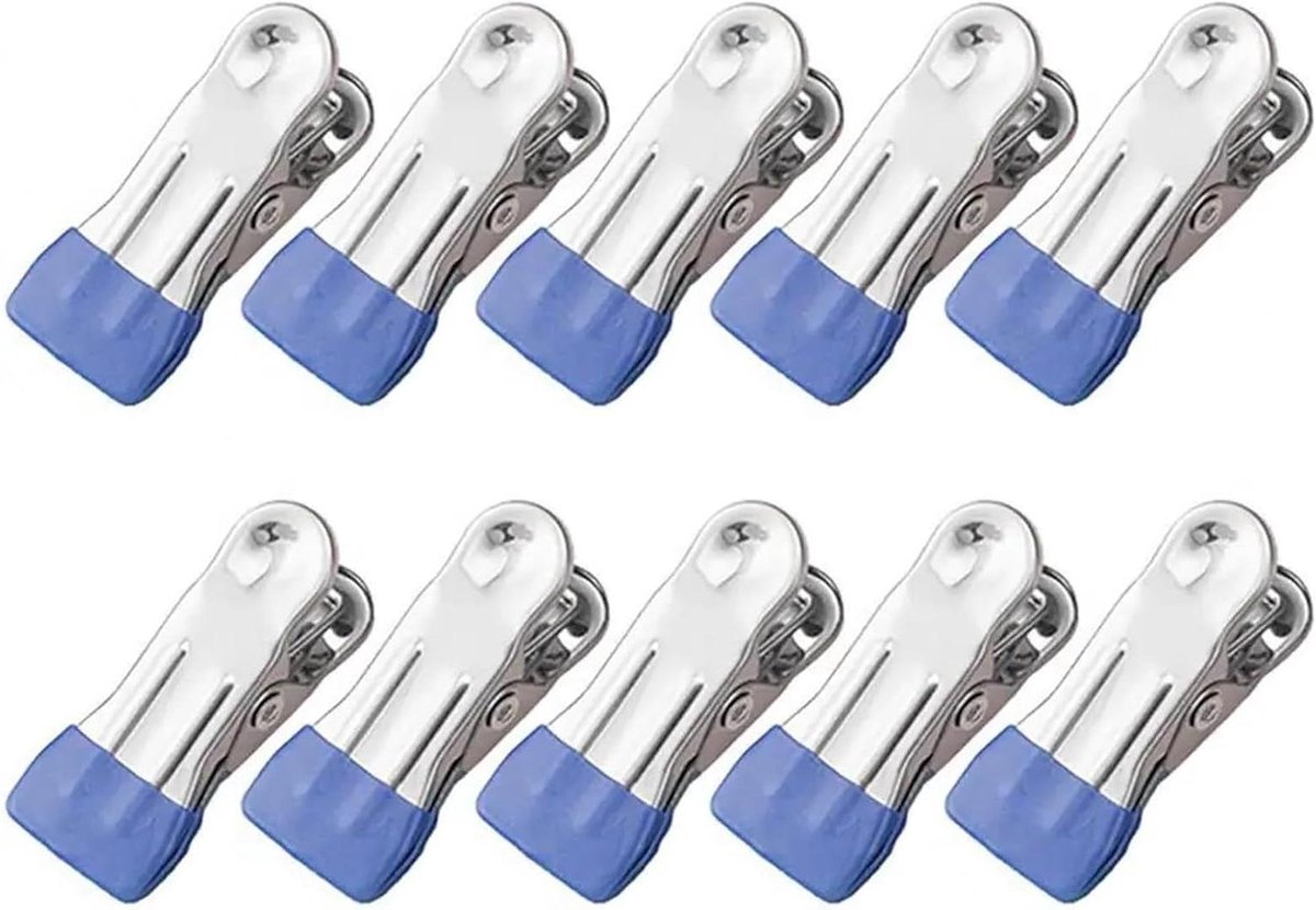 Wasknijpers - Kledingklemmen - Kleding Drogen - Roestvrij Staal - 50 Stuks - Donkerblauw