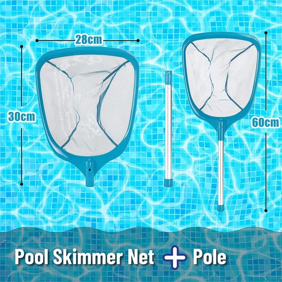 QPFO® Zwembadnet met steel 60 cm - Sterke zwembadreiniger - Handig schoonmaaknet voor bladeren en vuil — afbeelding 2