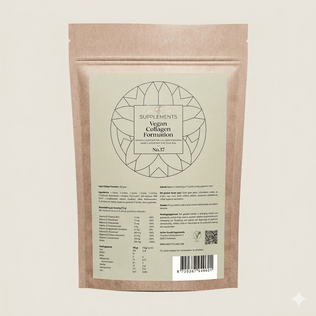 Vegan Collageen Booster Poeder | 200 gram | Plantaardig Supplement voor Huid & Haar | CL Health by Charlotte Labee