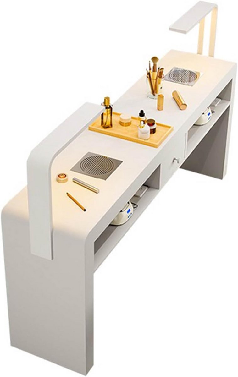 Manicure Tafel - Nagelstation Salon - Nagels Behandelen - Ingebouwde Stofzuiger - Met Lade - Transparant
