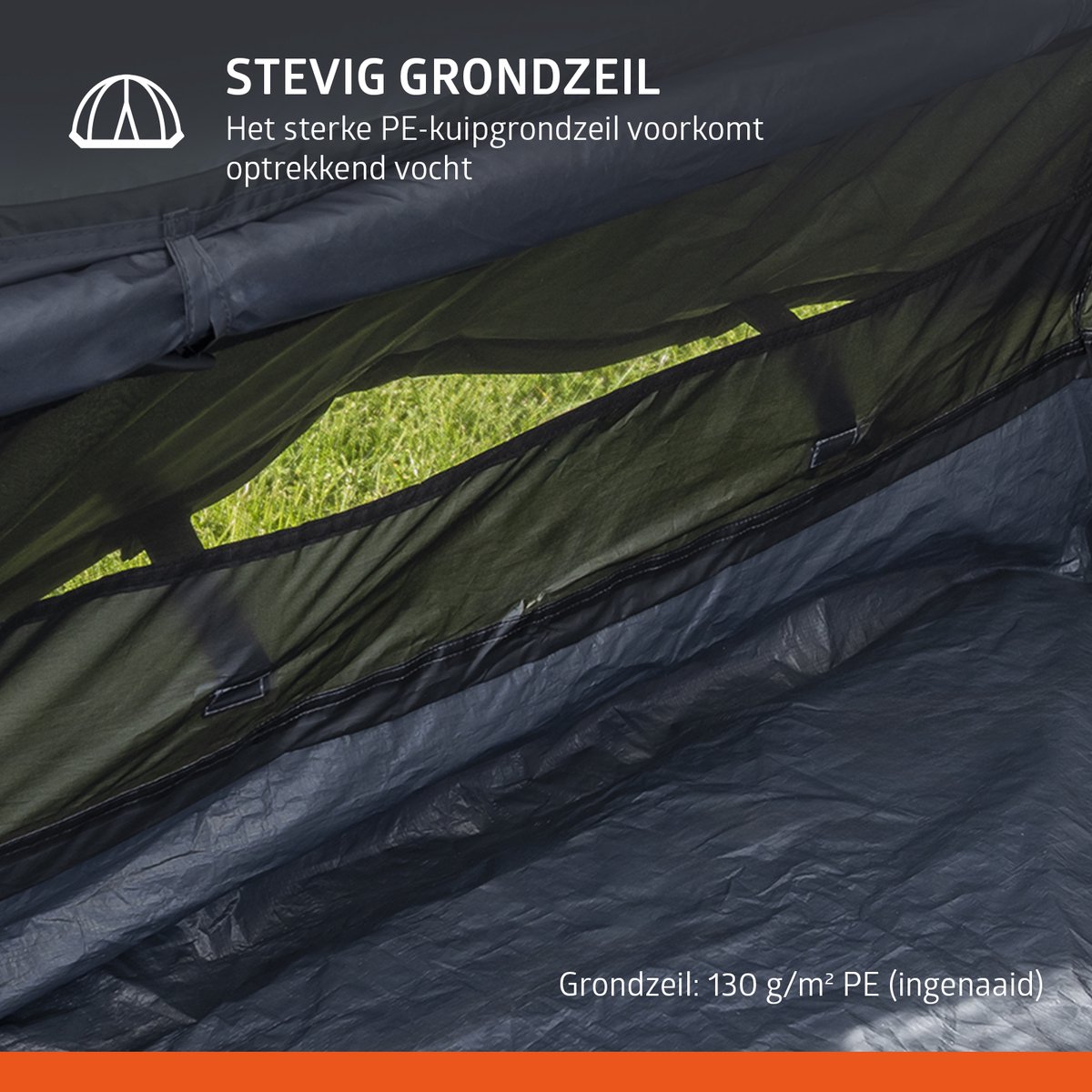 Campout Opblaasbare Tunneltent - 455 x 270 cm - 4 persoons Familietent - Verduisterde Slaapruimtes - TPU-tubes - Waterdicht 5000 mm - Ventilatieopeningen - 2 Slaapruimtes - Inclusief Pomp en Grondzeil – foto 4