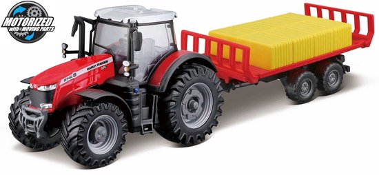 Bburago Massey Ferguson 87405 - Modelauto - Schaal 10 CM - Rood/Zwart/Wit