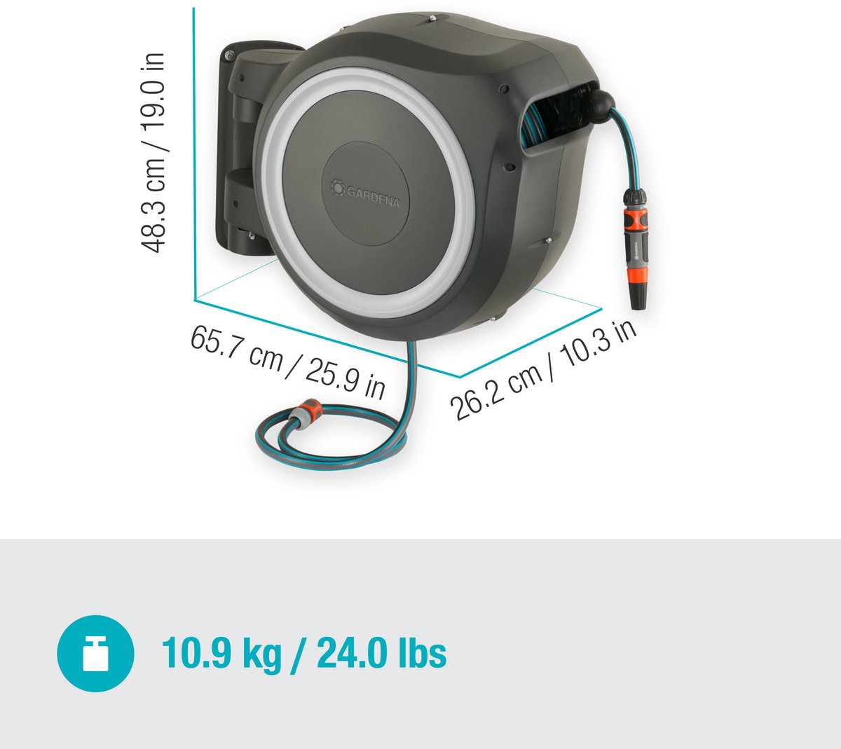 Gardena Wandslangenbox Rollup L - 30 meter - Ø 13 mm