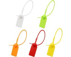 Veilige Kleurencode Tags, 100 Stuks, 250mm, Genummerde Trekzegels, Anti-tamper, Perfect voor Kabels, Schoenen en Kledingorganisatie