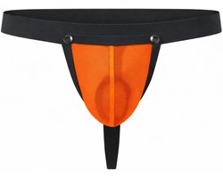 MODUS VIVENDI C-Ring Pleasure Thong Orange - MAAT M - Erotisch Heren Ondergoed - String voor Man - Sexy mannen String