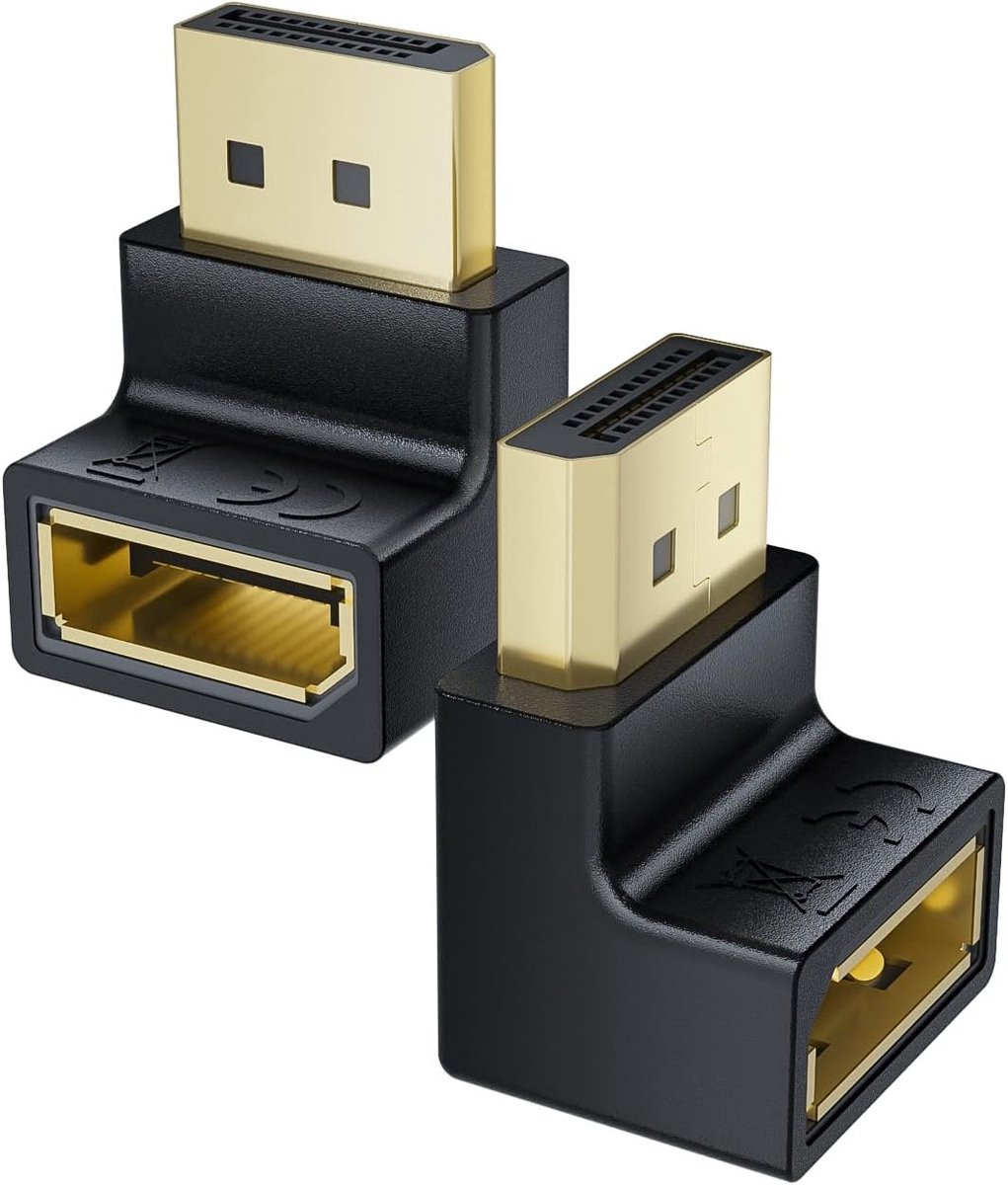 DisplayPort 1.4 Adapter 90 Graden Hoek - 8K/60Hz en 4K/144Hz Compatibel