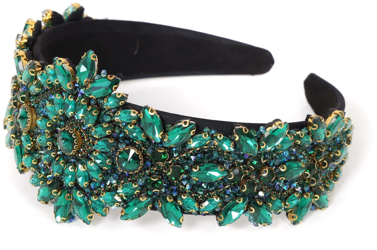 Haarband strass groen