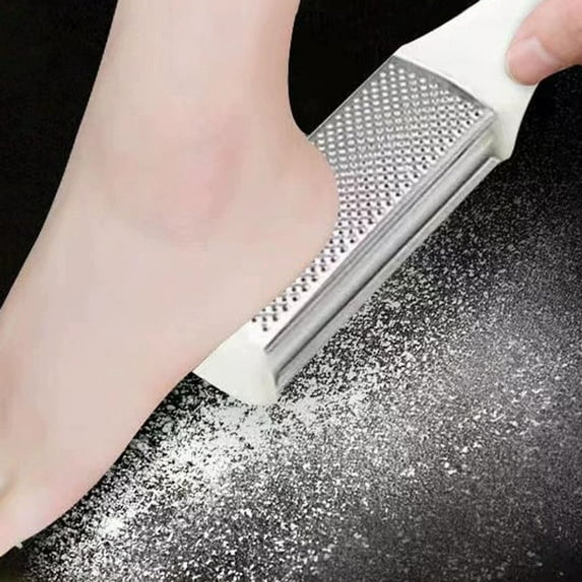 Voetvijl met handvat, harde peeling (nat en droog), professionele voetschraper, voetverzorgingsproducten, voetverzorging Geschikt voor harde, gebarsten, dikke en droge huid (2-pack)
