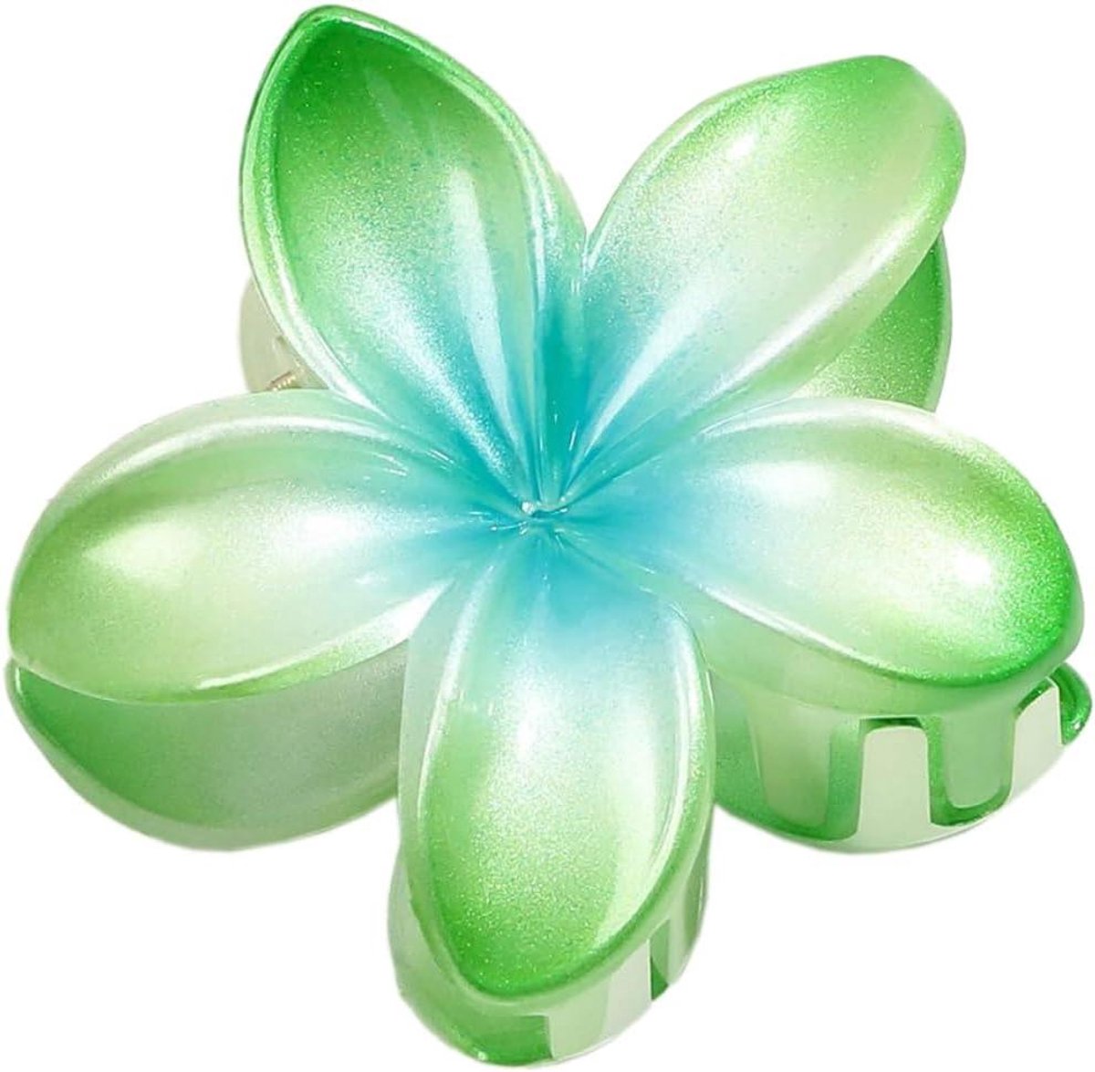 Bloemen Haarklem - Hawaii Speld - Haar Styling - Lichtgewicht Hars - 8 x 7 cm - Groen
