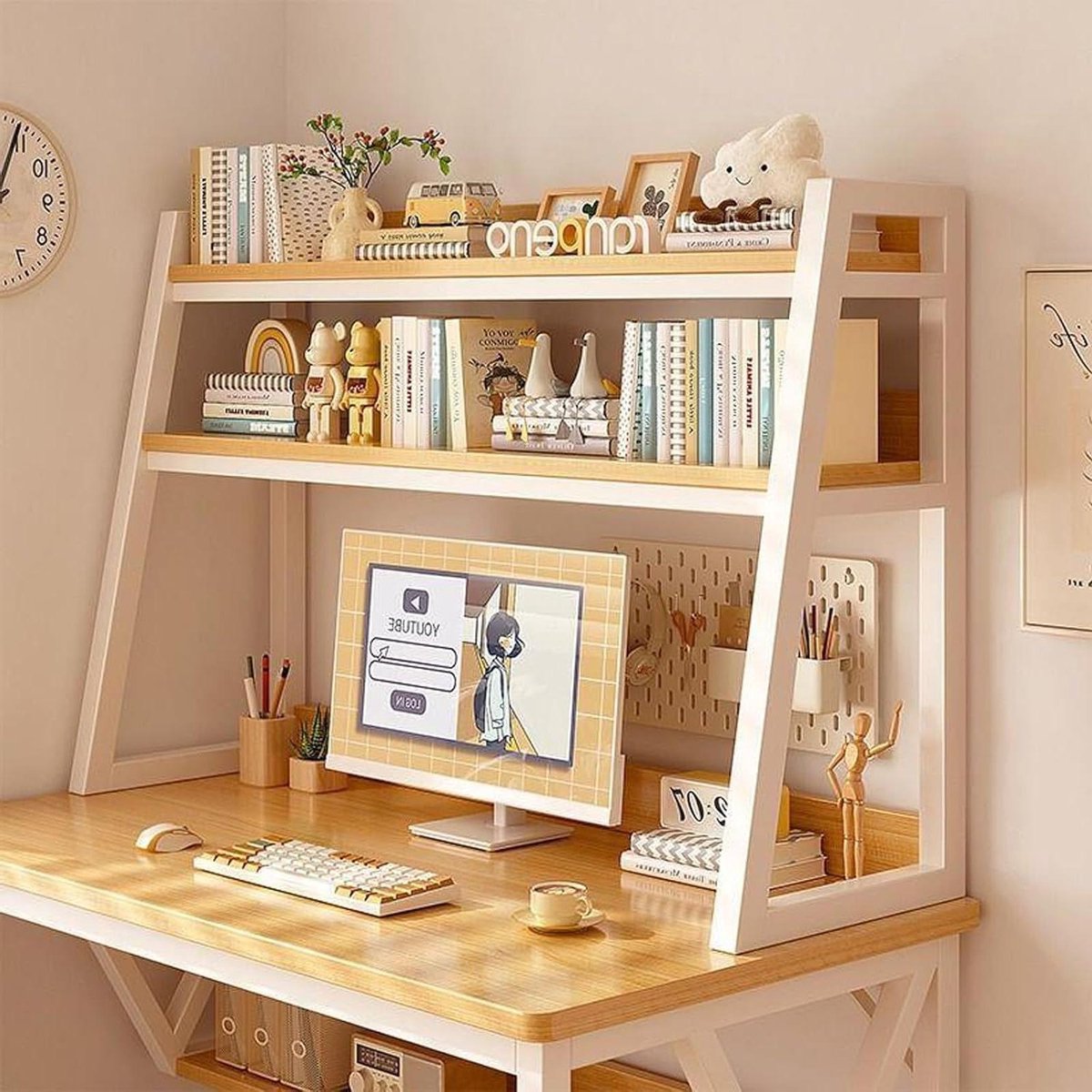 Bureau Organizer - Opbergrek - Werkplek Inrichten - Dubbele Laag - 95 cm - Wit