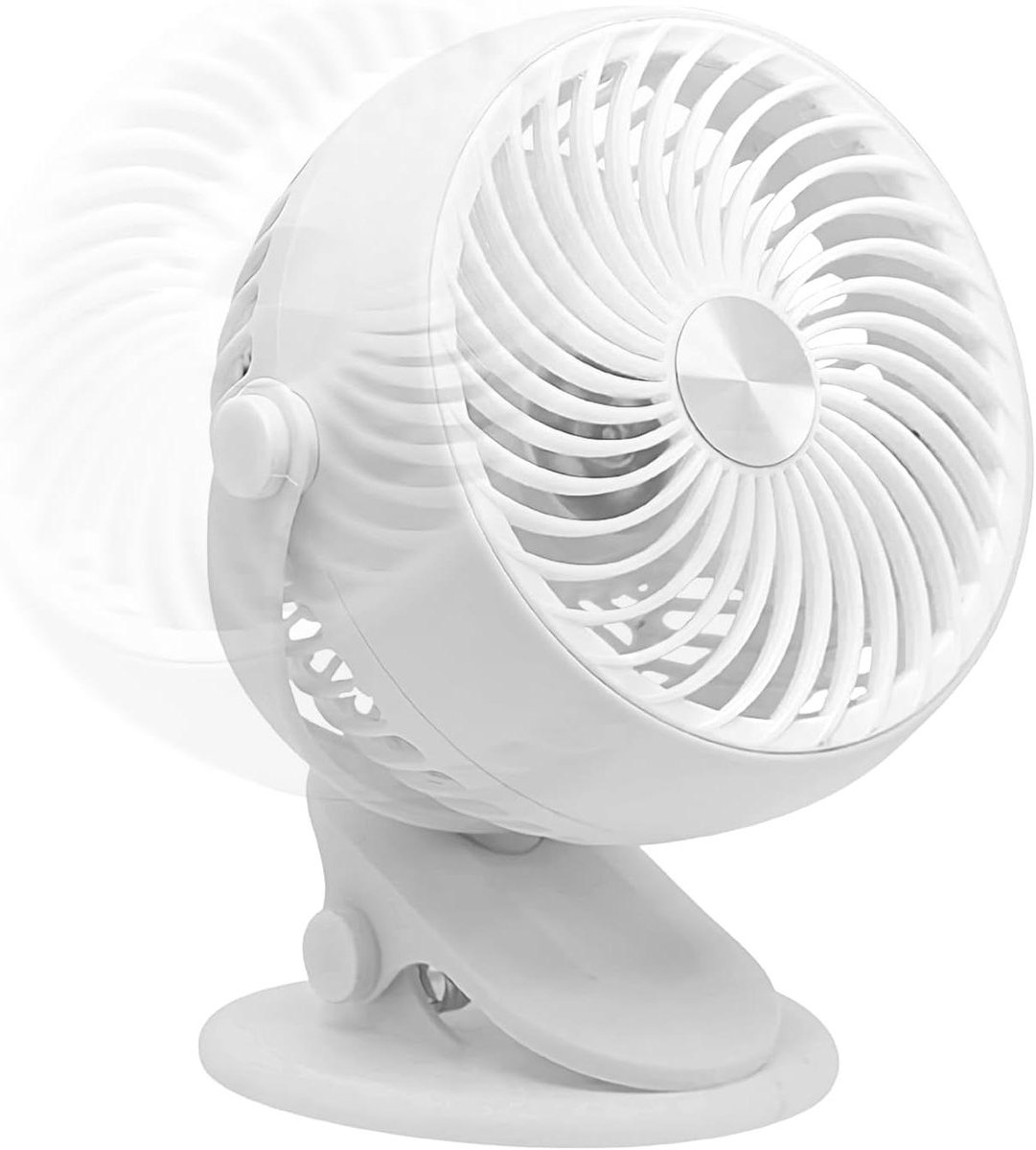 Ventilator met clip - Persoonlijke koeler - Bureau verkoeling - Stille werking - 15x18x15 cm - Wit