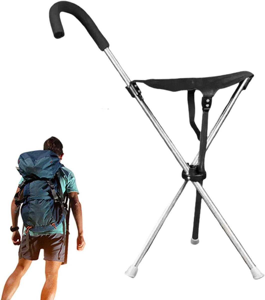 Wandelstok met Zitting - Opvouwbare stoel - Buitenactiviteiten Ondersteuning - Ergonomisch drukverlichtend handvat - Verstelbaar - Niet gespecificeerd