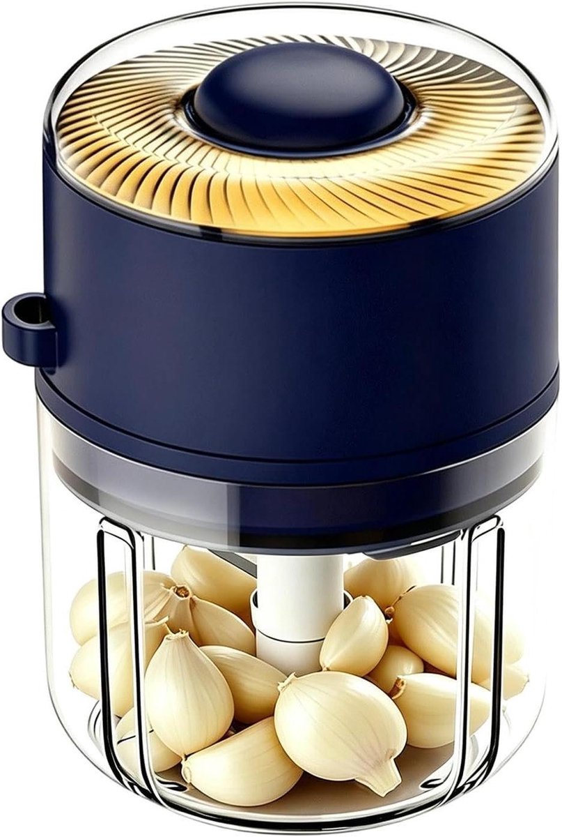 Elektrische Mini Chopper - Keukenmachine Hakker - Snel Ingrediënten Snijden - Draadloos Oplaadbaar - 350 ml Capaciteit - Blauw