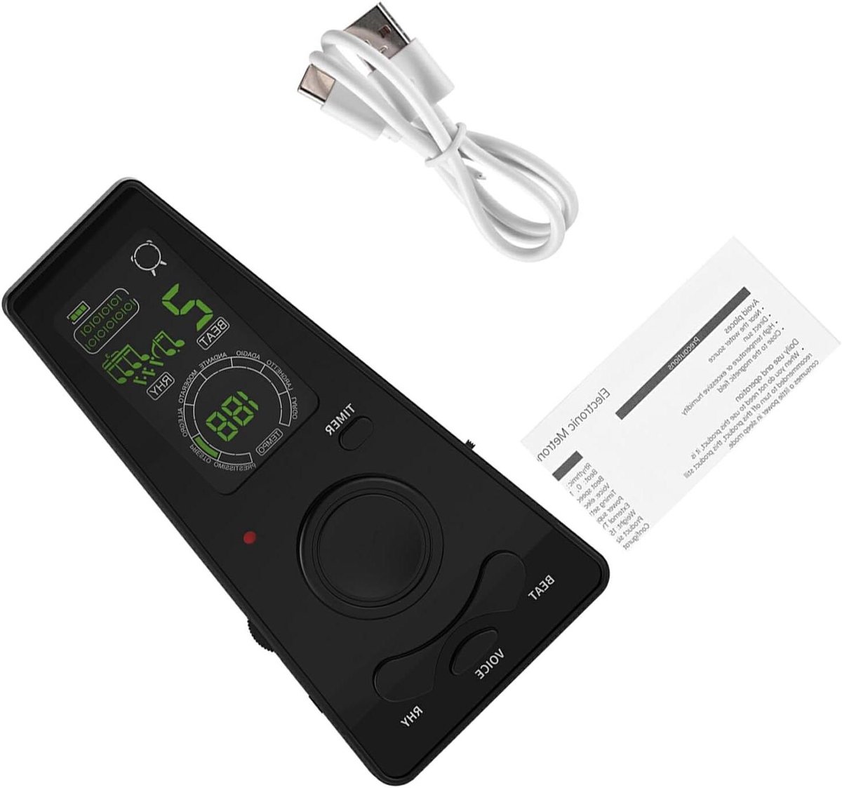 Digitale Metronoom - Ritme Trainer - Muziek Oefenen - Met Timer Functie - 15 x 7 x 5 cm - Zwart