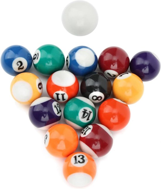Hars Biljartballen - Mini Poolballen - Recreatiespellen - Compleet Set - 32 Mm - Multicolor — afbeelding 3