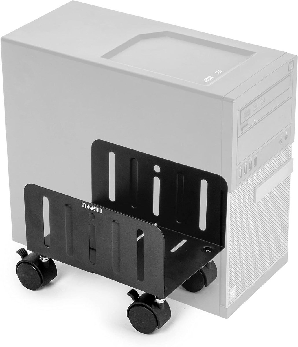 Computer Tower Stand - PC Trolley - Bureau Organisatie - Verstelbare Breedte - 13-21 cm - Zwart