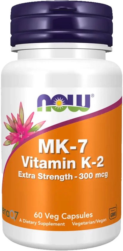 Flesje MK-7 Vitamine K-2 Extra Sterkte 300 mcg, 60 veg capsules.