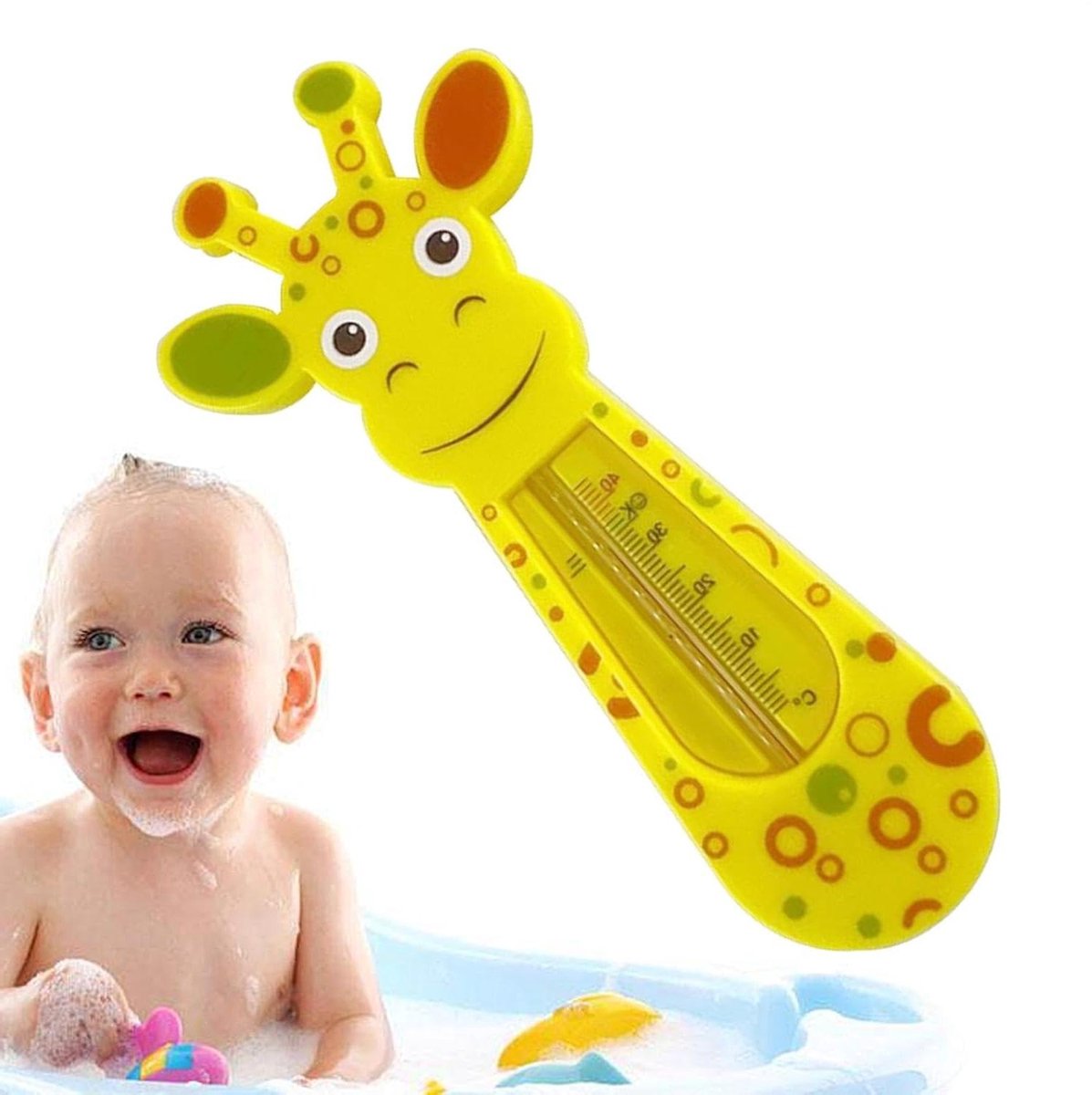 Babybadthermometer - Bad temperatuur - Veilig badderen - Drijvend giraf speelgoed - 148 cm - Geel
