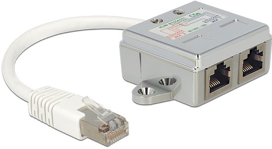 Delock RJ45 Port Doubler 1 x RJ45 plug to 2 x RJ45 jack (2 x Ethernet ...