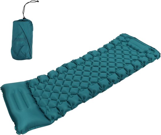 Opblaasbaar Slaapmatje - Kampeer Mat - Comfortabel Slapen - Voetpomp Ontwerp - 30 x 16 x 7 cm - Nylon — afbeelding 4