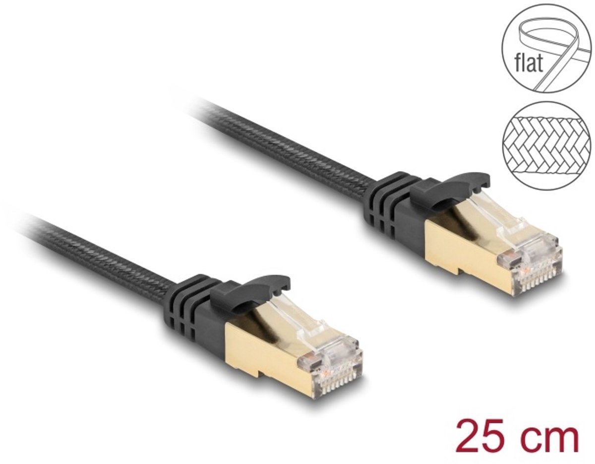 DeLOCK 80323 netwerkkabel Zwart 0,25 m Cat6a S/FTP (S-STP)