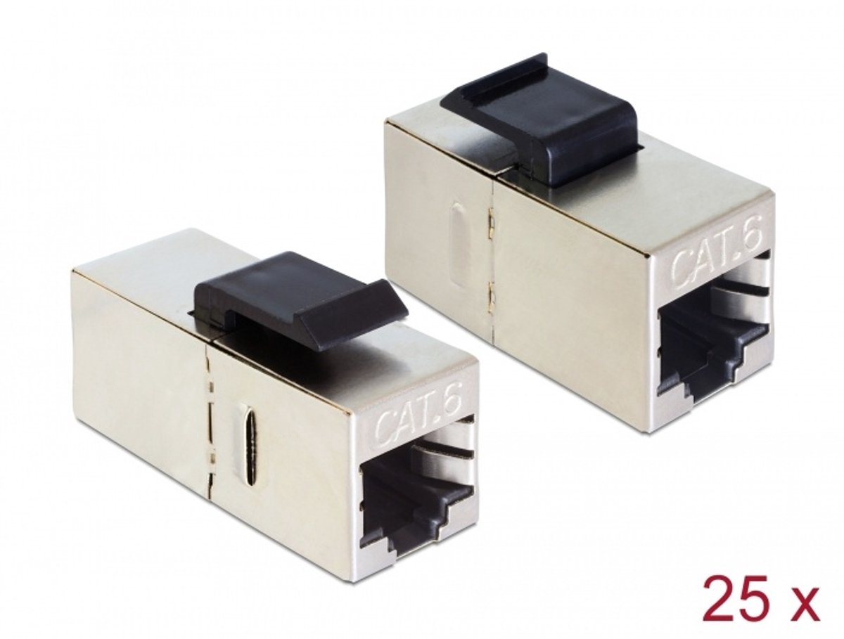 Keystone Module RJ45 Jack naar RJ45 Jack CAT6 Compact 25 stuks