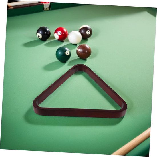 Biljart Driehoek Rack - Ballenhouder Pool - Nauwkeurige Bal Plaatsing - Stevig Massief Hout - 32x29x3.2cm - Donkerrood — afbeelding 4