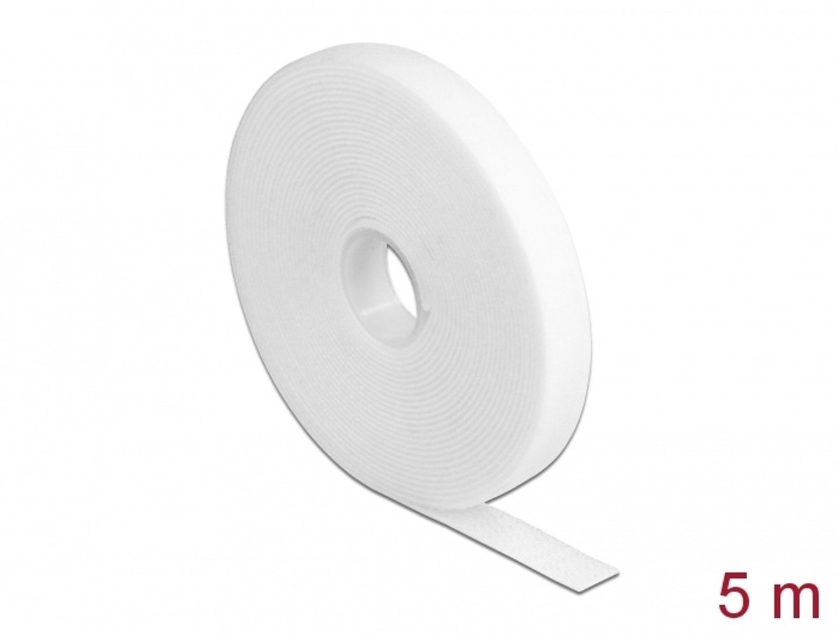 Delock Hook-and-loop tape on roll L 5 m x W 13 mm white