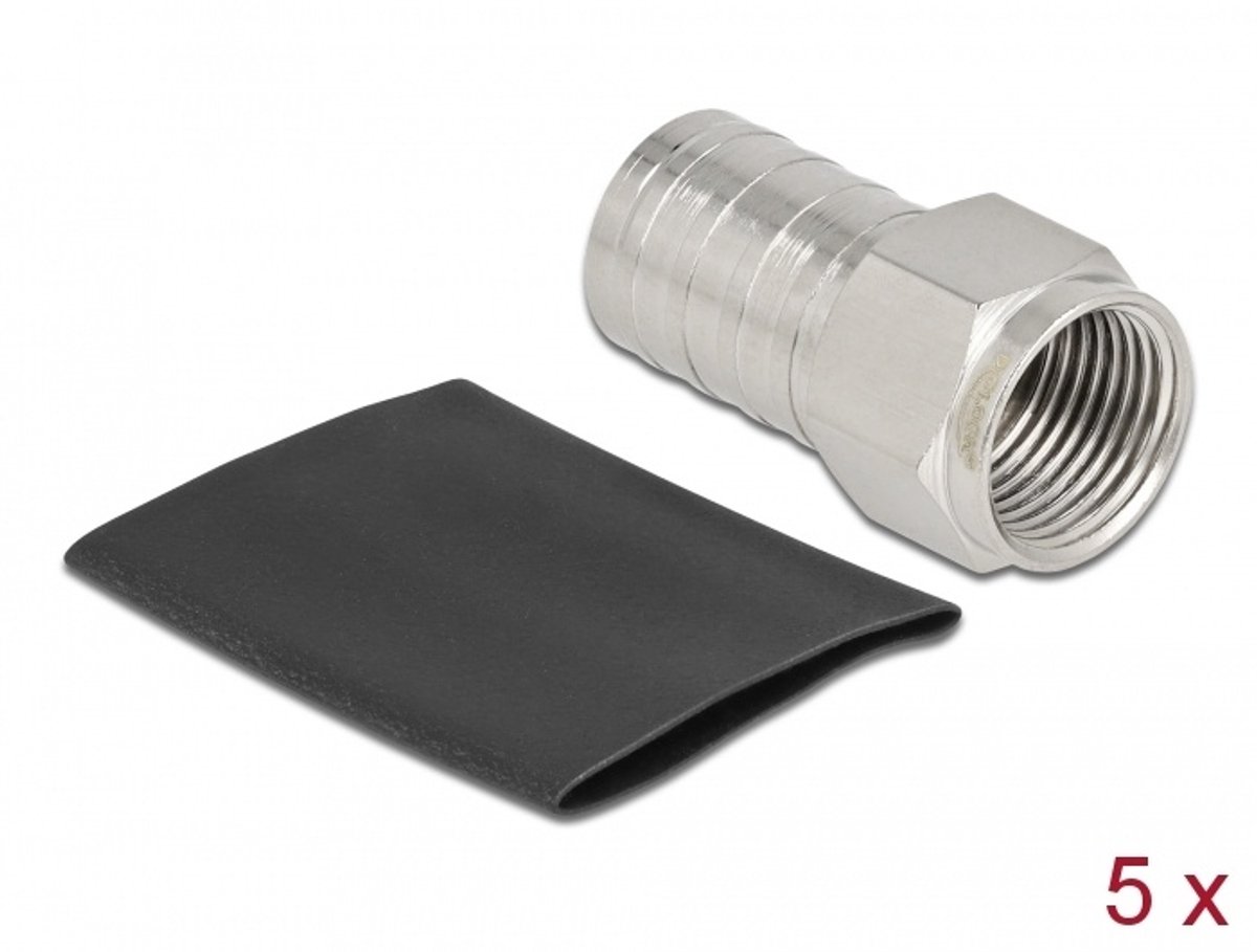 F plug voor het krimpen van RG-6 met bijpassende krimpbuis
