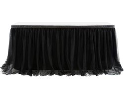 Tule tafelrok - Tafeldecoratie gaas - Feestelijke aankleding - Zacht kreukvrij materiaal - 183 x 77 cm - Zwart