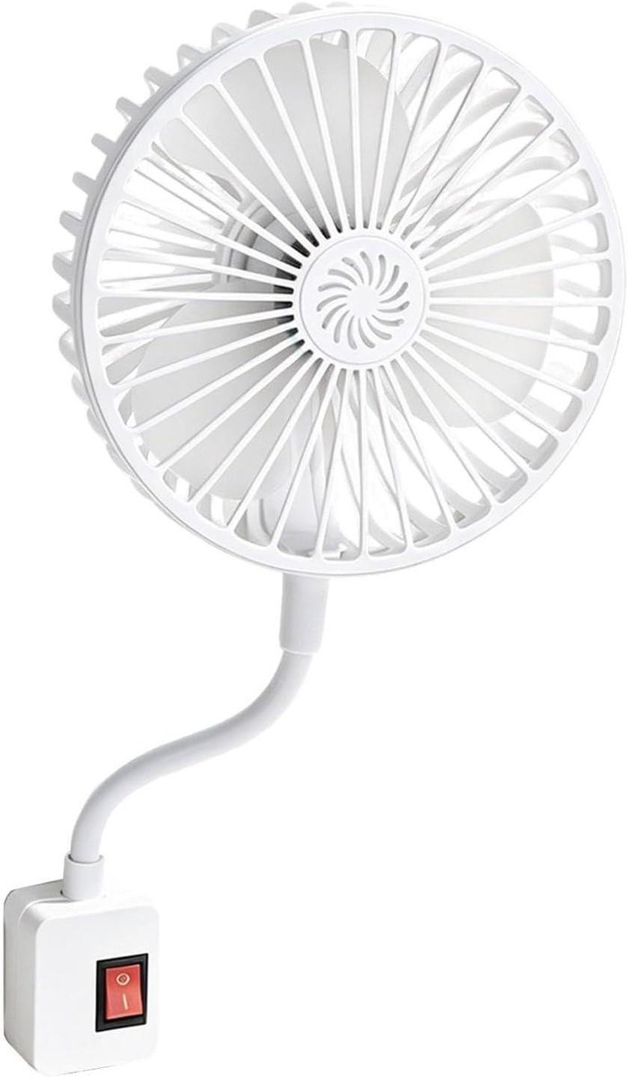 Slaapkamerfan - Mini Koeler - Persoonlijke Verkoeling - Verstelbare Zwanenhals - 12.2cm Diep - Enkel