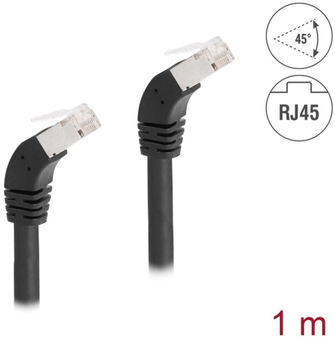 DeLOCK 80275 netwerkkabel Zwart 1 m Cat6a S/FTP (S-STP)