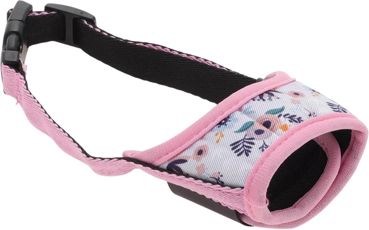 Hondenmuilkorf Zacht - Ademende Mander - Gedrag Beheersen - Verstelbare Pasvorm - Omtrek 12-15cm - Roze