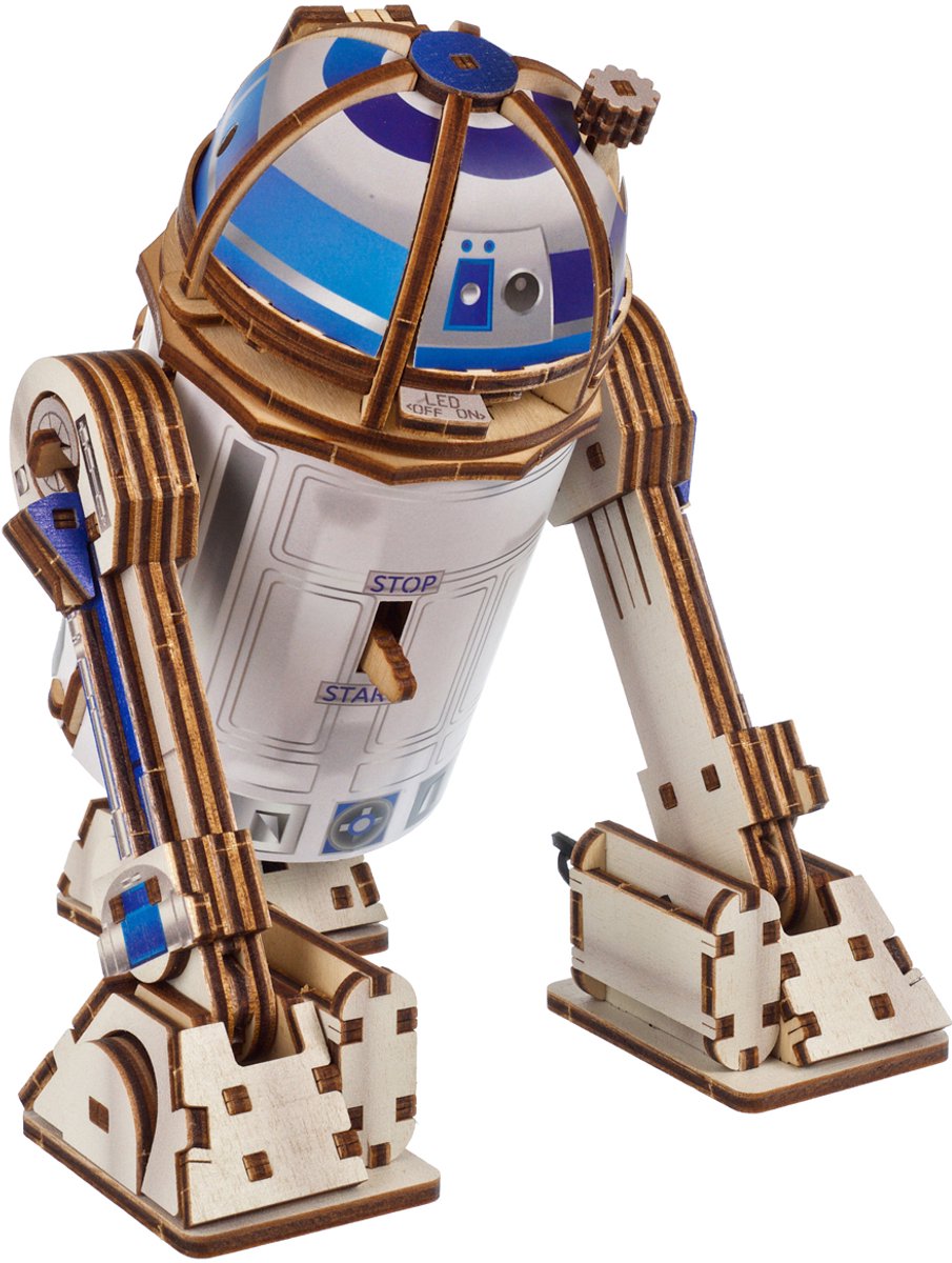 UGEARS 3D Modelbouw - R2-D2 - Star Wars - Mechanisch Bouwpakket Hout - Educatief Speelgoed — afbeelding 12