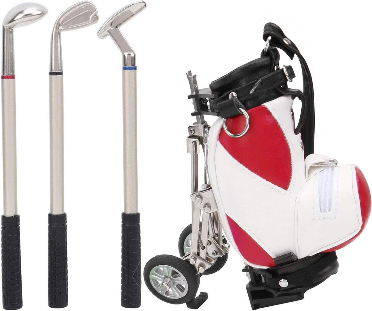 Golf Pen Set - Schrijfgerei Tasje - Bureau Organisatie - Realistisch Ontwerp - 13x8x5 cm - Rood Wit